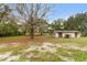 Expansive backyard featuring mature trees and a detached garage structure at 16336 Old Cheney Hwy, Orlando, FL 32833