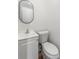 Compact bathroom featuring a white vanity, toilet, and modern fixtures at 16336 Old Cheney Hwy, Orlando, FL 32833