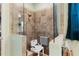 Updated shower with glass enclosure and built-in seat at 8205 Sw 78Th Terrace Rd, Ocala, FL 34476