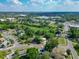 Aerial view showcasing a neighborhood with mature trees and a glimpse of a serene lake in the distance at 106 Alhambra Ave, Altamonte Springs, FL 32714