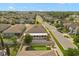 Aerial view of backyard featuring an outdoor patio, putting green, and fenced-in yard at 1199 Playa Del Sol Ln, St Cloud, FL 34771