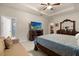 Relaxing main bedroom featuring a large bed, ceiling fan, and TV at 1199 Playa Del Sol Ln, St Cloud, FL 34771