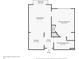 A clear floor plan highlighting the layout of the living room, kitchen, and bedrooms at 1322 Seven Eagles Ct # 301, Reunion, FL 34747