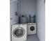 Functional laundry room equipped with a washer, dryer, and water heater at 150 E Robinson St # 4A, Orlando, FL 32801