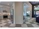 Beautiful kitchen featuring stainless steel appliances, light gray cabinets and checkered tile flooring at 1740 Cherry Ridge Dr, Lake Mary, FL 32746