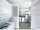 Convenient laundry area off of kitchen with washer and dryer hookups and additional storage space at 1831 Aaron Ave, Orlando, FL 32811