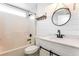 Modern bathroom with white vanity, black fixtures, and shower-tub combination at 2081 Galveston Ave, Deltona, FL 32725
