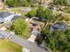 Overhead shot focusing on houses featuring solar panels and verdant landscaping in a peaceful residential setting at 211 Dalton Dr, Kissimmee, FL 34758