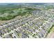 An aerial view showcasing a residential neighborhood with easy highway access at 299 Whirlaway Dr, Davenport, FL 33837