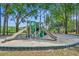 Community playground area with slides and swings in a wooded setting at 353 Meadow Beauty Ter, Sanford, FL 32771