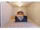 Well-lit bedroom with a decorative ceiling fan and a comfortable bed, complemented by unique tile flooring at 4025 Luan Dr, Orlando, FL 32808