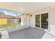 View of the screened-in patio featuring access to the backyard and house through a sliding glass door at 4800 Beacon St, Orlando, FL 32808