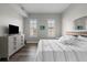Bedroom with a comfortable bed, dresser, and shutters offers a relaxing retreat at 501 Mirasol Cir # 519, Celebration, FL 34747