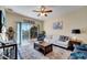 Bright living room with sliding glass doors leading to an outdoor area at 8118 Fan Palm Way, Kissimmee, FL 34747