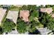 Overhead view of a well-maintained property with mature trees, a private pool, and a spacious layout at 1210 Pallister Ln, Lake Mary, FL 32746