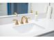 Updated bathroom featuring a white countertop, and modern gold fixtures at 4012 Meandering Bay Dr, Apopka, FL 32712