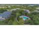 Picturesque aerial view of a community with a pool, lush greenery and well-maintained buildings at 107 Rum Run # 107, Davenport, FL 33897