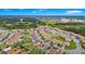 A wide aerial shot of a lovely community featuring sidewalks, greenery and serene water views at 1415 Oak Marsh St, Davenport, FL 33837