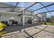 Screened in outdoor patio with brick pavers, outdoor furniture, and summer kitchen at 2613 Camden Park Loop, Davenport, FL 33837