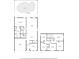 Detailed floor plans of both levels, showing layouts of bedrooms, living spaces, kitchen, and bathrooms at 4307 Pebbles Throw Dr, Kissimmee, FL 34746