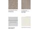 Samples for interior design elements: Shaw carpet, ITS tile, Chatham White cabinets, and Quartz Pebble White countertops at 4787 Guinep Ln, Kissimmee, FL 34758