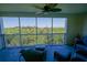 Screened lanai with seating and views of the surrounding lush trees at 5300 S Atlantic Ave # 4-302, New Smyrna Beach, FL 32169