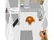 Floor plan featuring an eat-in kitchen, seating for four, and access to outdoor spaces at 605 Ensenada Dr, Orlando, FL 32825