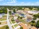 Aerial view of a home in a quiet neighborhood, close to a golf course and major roads at 1132 Feather Dr, Deltona, FL 32725