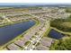 An expansive aerial view of a community featuring lush landscaping and multiple serene ponds at 6137 Blue Pond Way, St Cloud, FL 34771