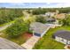 Aerial view of home with pool and mature trees at 201 Churchill Ct, Kissimmee, FL 34758