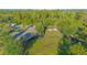 Aerial view of the community dog park, featuring trees, benches, and shade at 2490 Southlawn Ln, Clermont, FL 34714