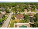Aerial view of the home showing the pool, backyard, landscaping, and neighborhood at 400 Woodview Dr, Longwood, FL 32779