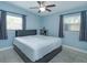 Serene bedroom with soft blue walls, two windows, and a comfortable bed perfect for relaxation at 411 Hibiscus Rd, Casselberry, FL 32707