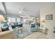 Bright living room features coastal decor and an open floor plan at 5300 S Atlantic Ave # 2-501, New Smyrna Beach, FL 32169