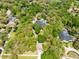 Expansive aerial view of the estate, highlighting its lush surroundings, sparkling pool, and generous outdoor spaces at 840 Dyson Dr, Winter Springs, FL 32708