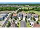Bird's eye view showcasing the neighborhood with surrounding trees and a golf course at 1080 E Jack Nicklaus Ct, Kissimmee, FL 34747