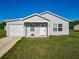 Charming single-story home featuring a well-manicured lawn, attached garage, and a classic white front door at 12388 Se 106Th Ave, Belleview, FL 34420