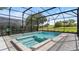 Clear screened-in pool and spa with outdoor entertaining space. An ideal space to enjoy the outdoors at 1925 Estuary Ln, Kissimmee, FL 34747