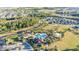 Stunning aerial view of a Primary-planned community with pool, amenities, and meticulously designed landscaping at 2380 Kaley Ridge Rd, Clermont, FL 34715