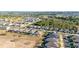 Overhead shot of neighborhood homes featuring manicured lawns, a community atmosphere, and scenic roads at 2380 Kaley Ridge Rd, Clermont, FL 34715
