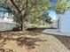 Spacious backyard featuring a large tree, patio, and a privacy fence, perfect for outdoor entertaining and relaxation at 2601 Spring Hill Dr, Kissimmee, FL 34743