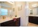 Bathroom with double vanity, bathtub and tiled shower at 3041 Cardillino Way, Kissimmee, FL 34741