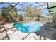 Screened in pool with clear blue water and surrounding patio at 4723 Cherokee Rose Dr, Orlando, FL 32808