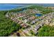 Aerial view of the community showcasing lake, pond, and well-maintained homes at 4932 Eastlake Vista Dr, St Cloud, FL 34771