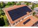 Aerial view of a home featuring a solar panel system on the roof at 4932 Eastlake Vista Dr, St Cloud, FL 34771
