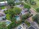 Aerial shot showcases a home with mature landscaping and a beautiful pool, nestled in a well-maintained neighborhood at 511 Woodlawn Blvd, Orlando, FL 32801