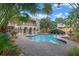 Stunning backyard with a sparkling pool, lush tropical landscaping, and a decorative fountain creates a private retreat at 511 Woodlawn Blvd, Orlando, FL 32801