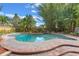 Secluded backyard oasis features a sparkling pool, mature trees, bamboo, fountain, and brick paving for ultimate relaxation at 511 Woodlawn Blvd, Orlando, FL 32801