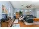 Bright living room with hardwood floors, comfortable seating, and natural light at 8419 Chamberlain Pl, Oviedo, FL 32765