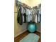 Practical walk-in closet for storage, with an exercise ball and carpet at 8419 Chamberlain Pl, Oviedo, FL 32765